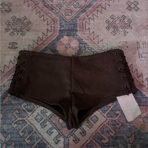 Muse side laced micro shorts, size xs